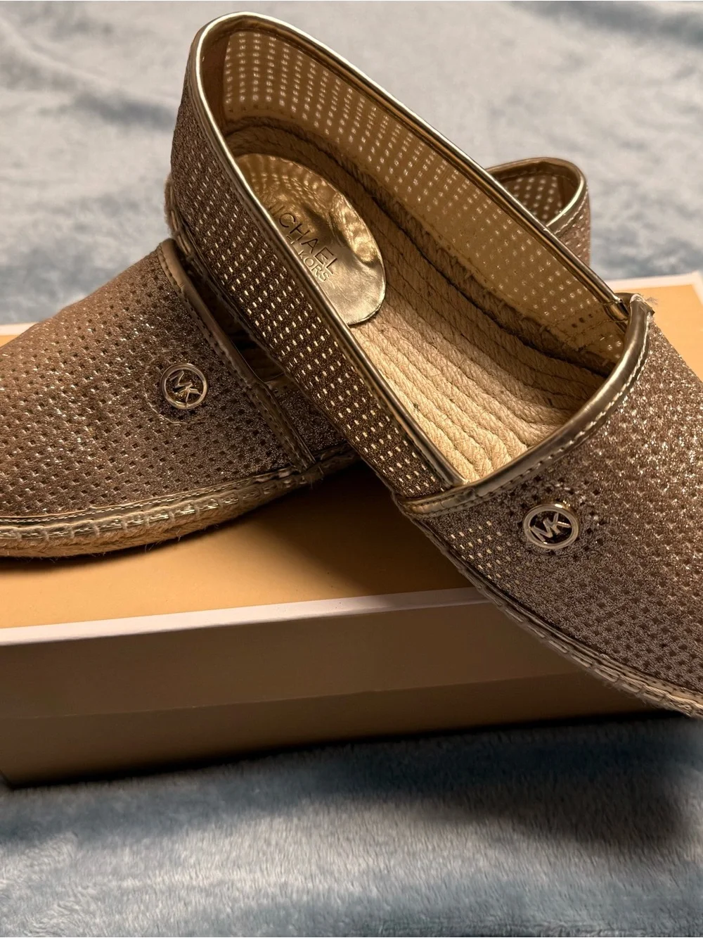 Michael Kors Metallic Gold Espadrille Slip-Ons